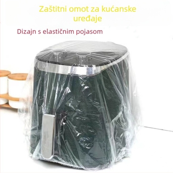 Jednokratno zaštitno pokrivalo za prašinu univerzalne vrste kuhinjske friteze s prozirnim materijalom i elastičnom trakom, dvodijelni paket, otporno na temperaturu -60°C do 140°C