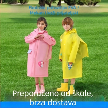 Dječje kišno pončo, EVA tkanina, karikaturni stil, kompatibilno sa ruksakom, višefunkcionalna kišna odjeća