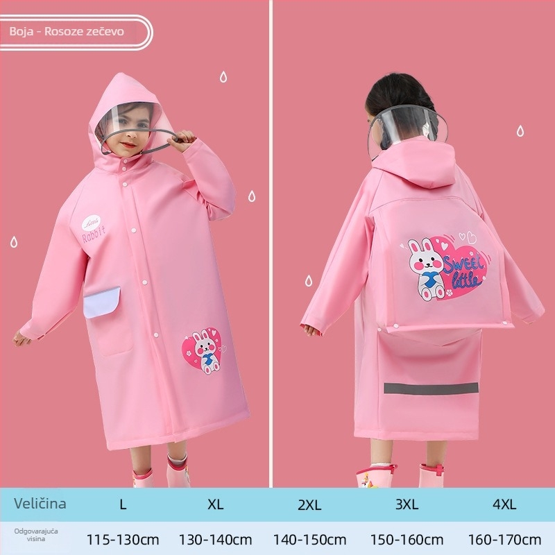 Dječje kišno pončo, EVA tkanina, karikaturni stil, kompatibilno sa ruksakom, višefunkcionalna kišna odjeća