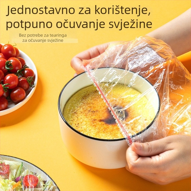 Folija za očuvanje svježine hrane, PE/Polietilen, otpornost na temperaturu -60°C do 100°C, 12+ komada, rok trajanja 36 mjeseci