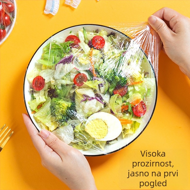 Folija za očuvanje svježine hrane, PE/Polietilen, otpornost na temperaturu -60°C do 100°C, 12+ komada, rok trajanja 36 mjeseci