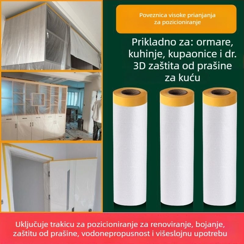 Jednokratno PE zaštitno pokrivalo za namještaj — ormar, kauč — samoljepljivo, jednostavan moderan stil