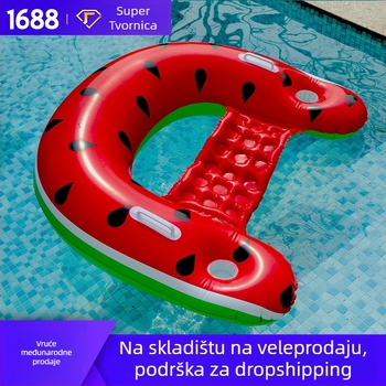 Naduvani plivački ležaljka u obliku dinje – U-oblik plivački sofa, ekološki PVC, licencirana privatna marka