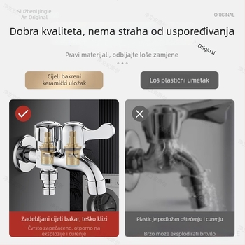 Set jezgre ventila slavine od bakra keramike, model HX-A-1266 (180° okret, maksimalna temperatura 99°C, vijek trajanja 10 godina)