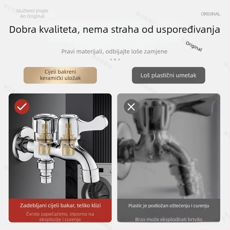 Set jezgre ventila slavine od bakra keramike, model HX-A-1266 (180° okret, maksimalna temperatura 99°C, vijek trajanja 10 godina)