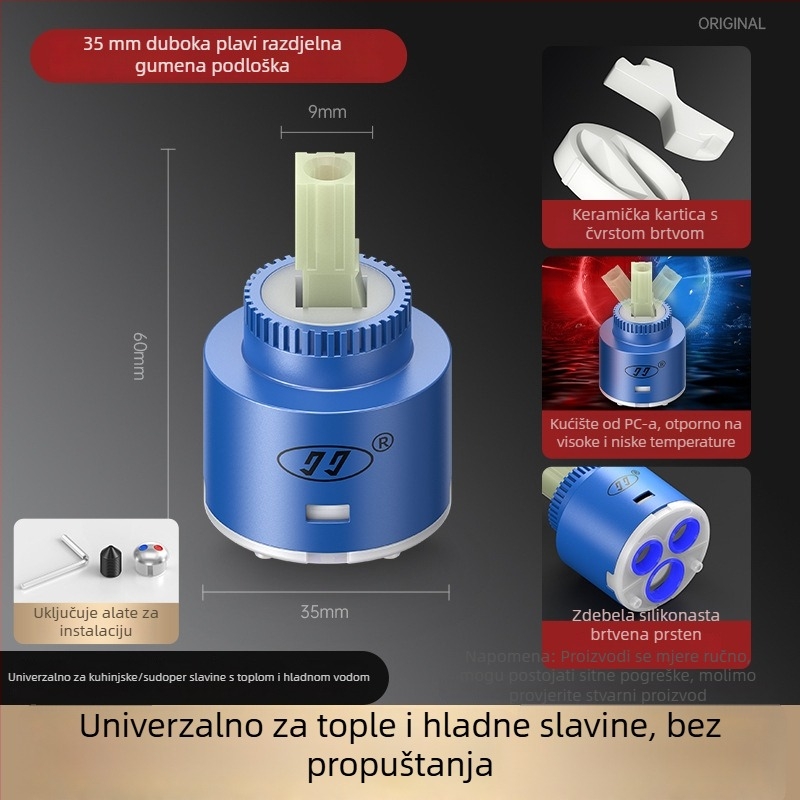 Set jezgre ventila slavine od bakra keramike, model HX-A-1266 (180° okret, maksimalna temperatura 99°C, vijek trajanja 10 godina)