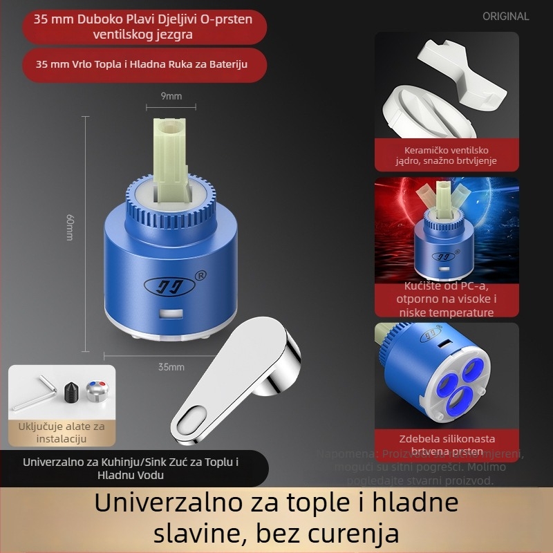 Set jezgre ventila slavine od bakra keramike, model HX-A-1266 (180° okret, maksimalna temperatura 99°C, vijek trajanja 10 godina)