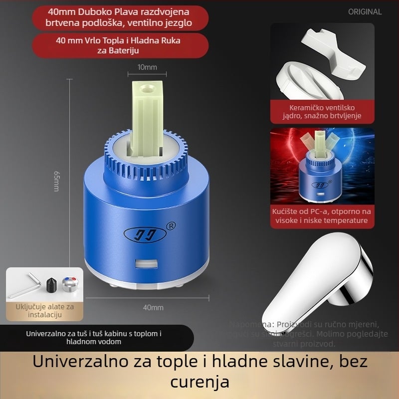 Set jezgre ventila slavine od bakra keramike, model HX-A-1266 (180° okret, maksimalna temperatura 99°C, vijek trajanja 10 godina)
