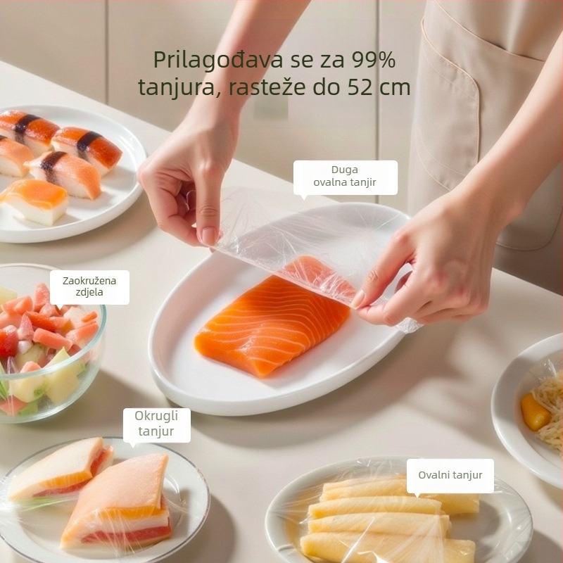 Jednokratni pokrov folije za svježu hranu – viseći dizajn, PE materijal, kućna upotreba, 60 komada