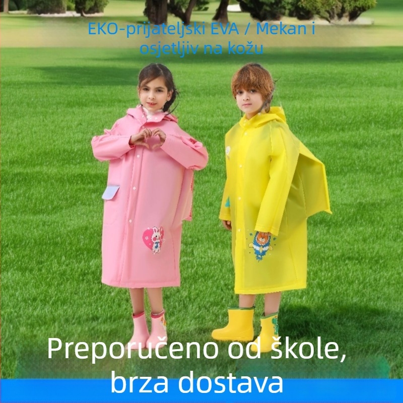 Dječji kišni pončo od EVA materijala, crtani stil, višestruko kišno odijelo za djecu, konvencionalna debljina, bez vodonepropusnog premaza