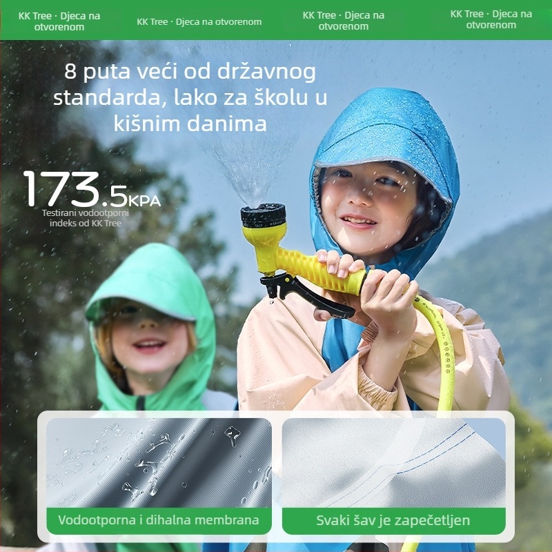 Kocotree dječji jednodijelni kišni kaput – crtani stil, poliester tkanina, vodootporni sloj