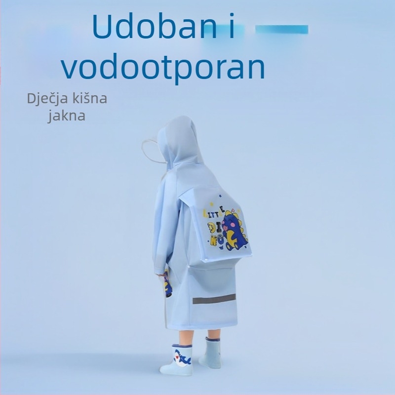 Dječje EVA kišno pončo s ruksakom, crtani stil, običan materijal