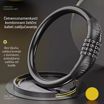 Lančana zaključavka za planinski bicikl s 4-znamenkastim kodom, prijenosna, protiv krađe