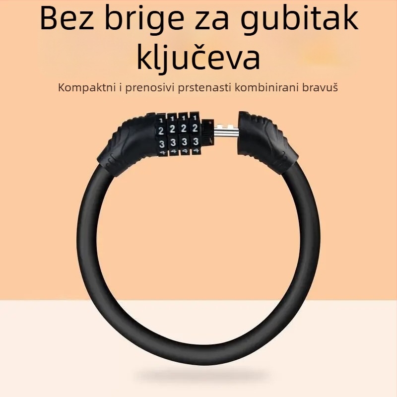 Lančana zaključavka za planinski bicikl s 4-znamenkastim kodom, prijenosna, protiv krađe