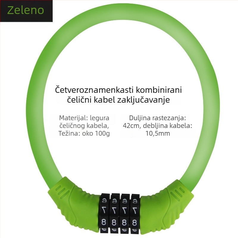 Lančana zaključavka za planinski bicikl s 4-znamenkastim kodom, prijenosna, protiv krađe