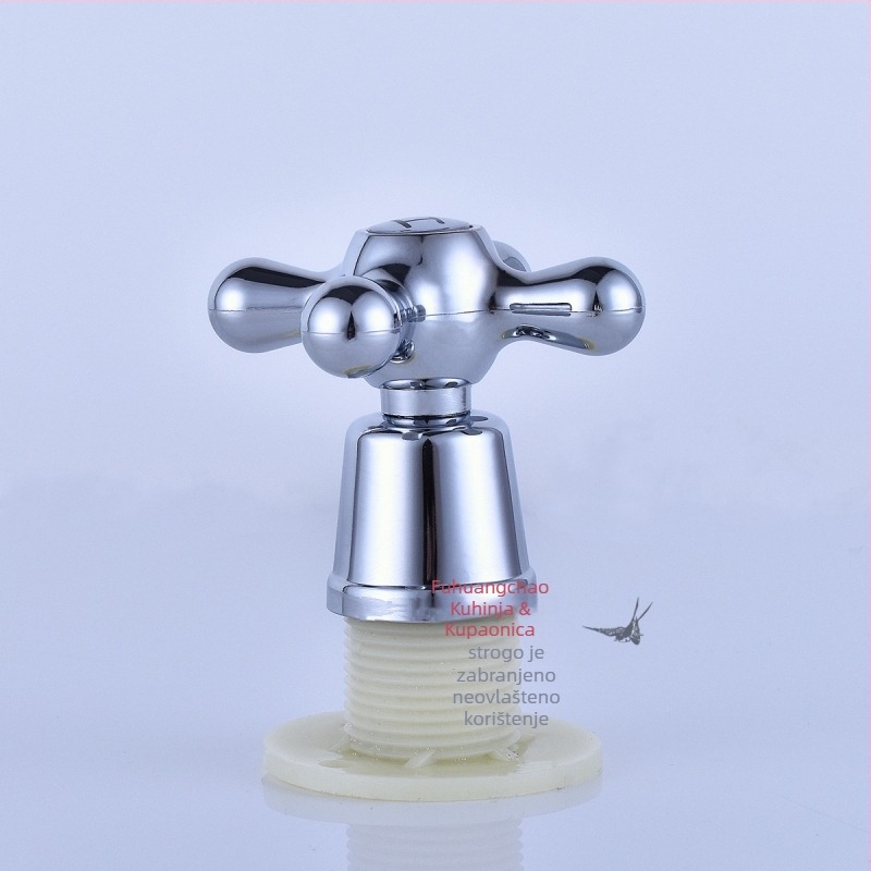 Ručka ventila slavine s kutom — plastična, jednostruka spojna konstrukcija, moderni minimalistički stil, prilagodljiva obrada