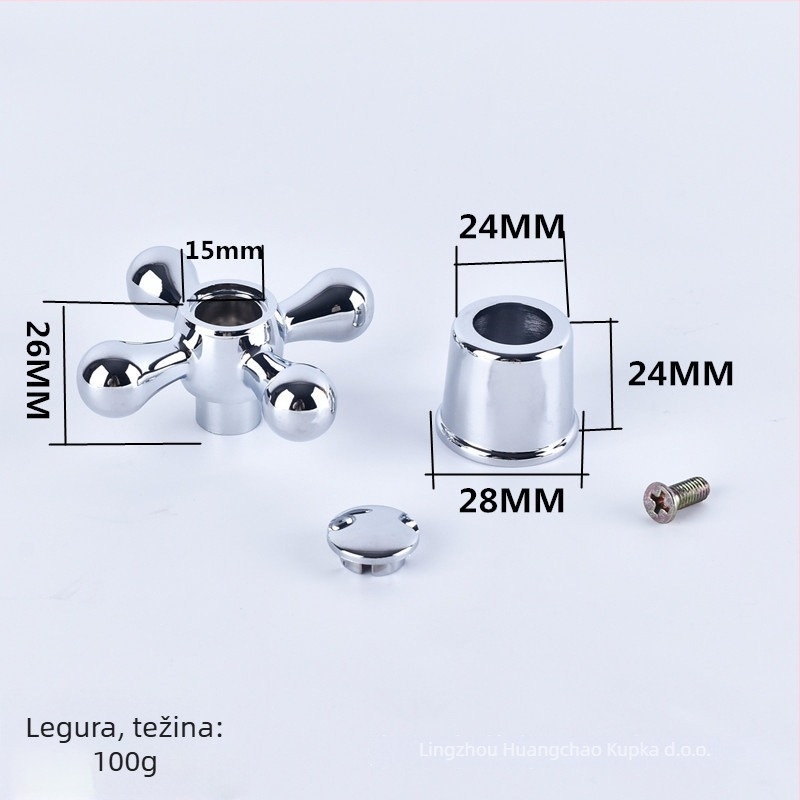 Ručka ventila slavine s kutom — plastična, jednostruka spojna konstrukcija, moderni minimalistički stil, prilagodljiva obrada