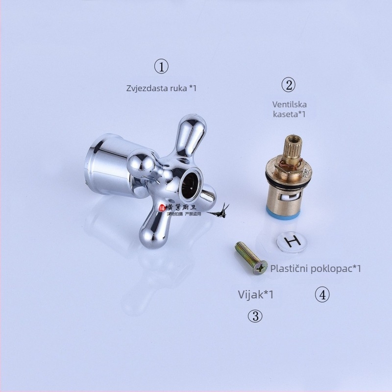 Ručka ventila slavine s kutom — plastična, jednostruka spojna konstrukcija, moderni minimalistički stil, prilagodljiva obrada