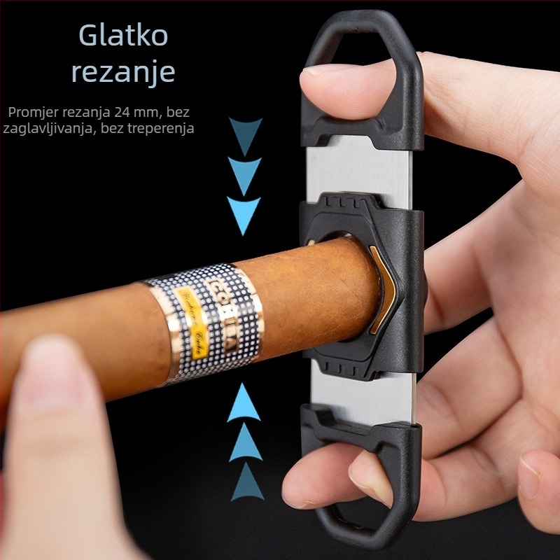 2-u-1 rezač cigara s držačem, ručna izrada, plastika, lasersko/elektroplatni završni sloj, brend HANNICOOK HCJ-017