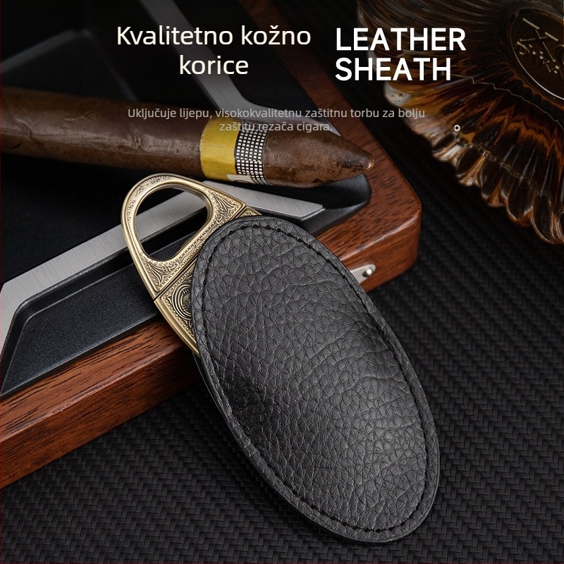 HANNICOOK Škare za cigarete, V-oblik dizajn, cinkova legura, gravirana površina, retro stil