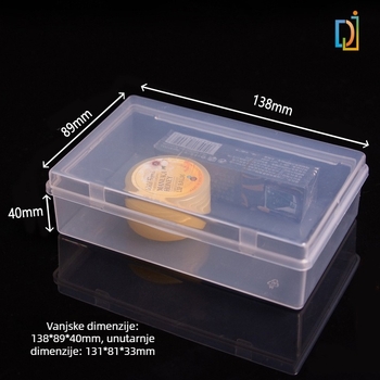 Prozirna PP plastična kutija za pohranu s poklopcem i zatvaračem na klik za klamerice i šivaći set