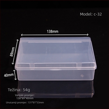 Prozirna PP plastična kutija za pohranu s poklopcem i zatvaračem na klik za klamerice i šivaći set