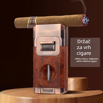 Xintai nehrđajući čelični plamenik za cigare, otporan na vjetar, s ugrađenim nožem za cigare i držačem cigara, elektroplatinirani završni sloj