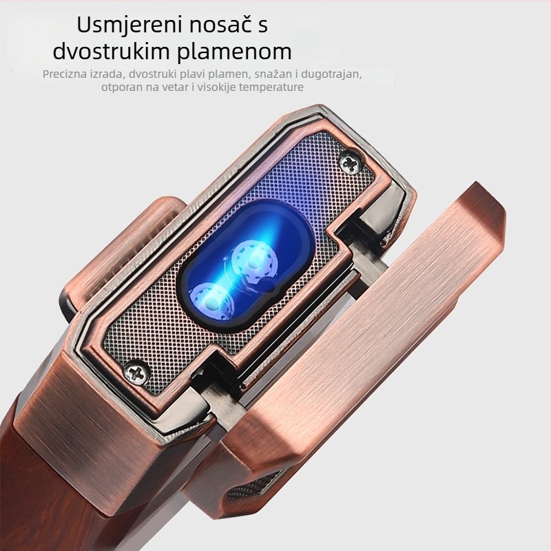 Xintai nehrđajući čelični plamenik za cigare, otporan na vjetar, s ugrađenim nožem za cigare i držačem cigara, elektroplatinirani završni sloj