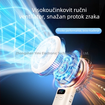 Ručni ventilator, 120 brzina, motor bez četkica, ugrađena baterija 1200–2000 mAh, USB napajanje