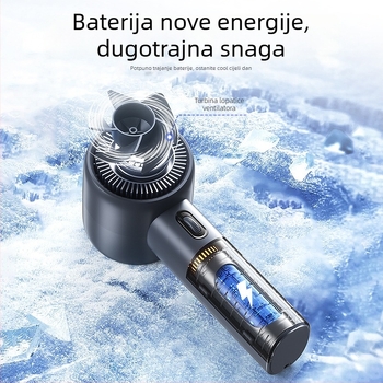 Ručni ventilator s digitalnim zaslonom, neprekidna regulacija brzine, ugrađena baterija i motor bez četkica
