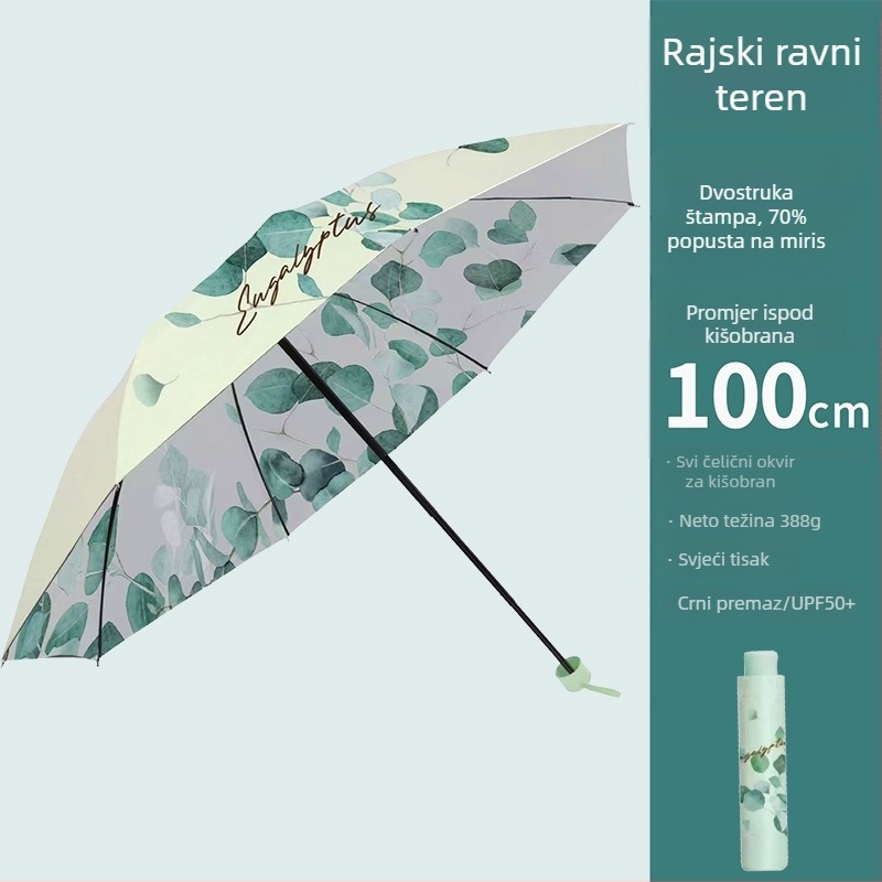 Heavenly kišobran za sunce i kišu s dvostrukim slojem, UPF 50+ UV zaštita, 8 rebara čeličnog okvira i središnji štap, ručno otvaranje i zatvaranje, 210T poliesterska tkanina
