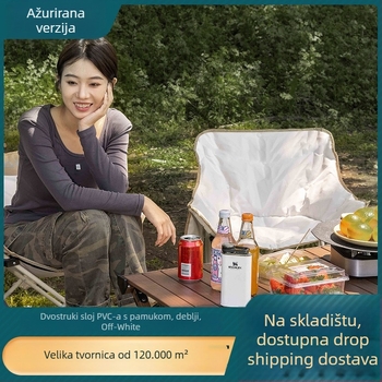 Moon Chair za kampiranje, sklopivi stolac s metalnim okvirom i PE/PVC sjedištem, Dacheng