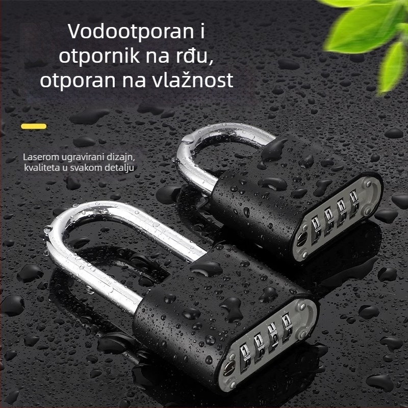 Kombinacijski katanc s digitalnim kodom, vodootporan, od cinkove legure; debljina zaključnog štapa 8 mm, razmak šipki 25,5 mm; pogodan za prtljagu, teretanu i ormar.