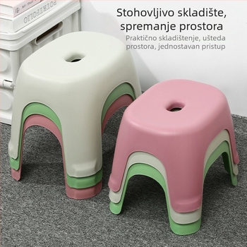 Plastična mala stoličica za kupaonicu: protuklizna, debela konstrukcija, izdržljiva, kompaktna stolica za mijenjanje cipela