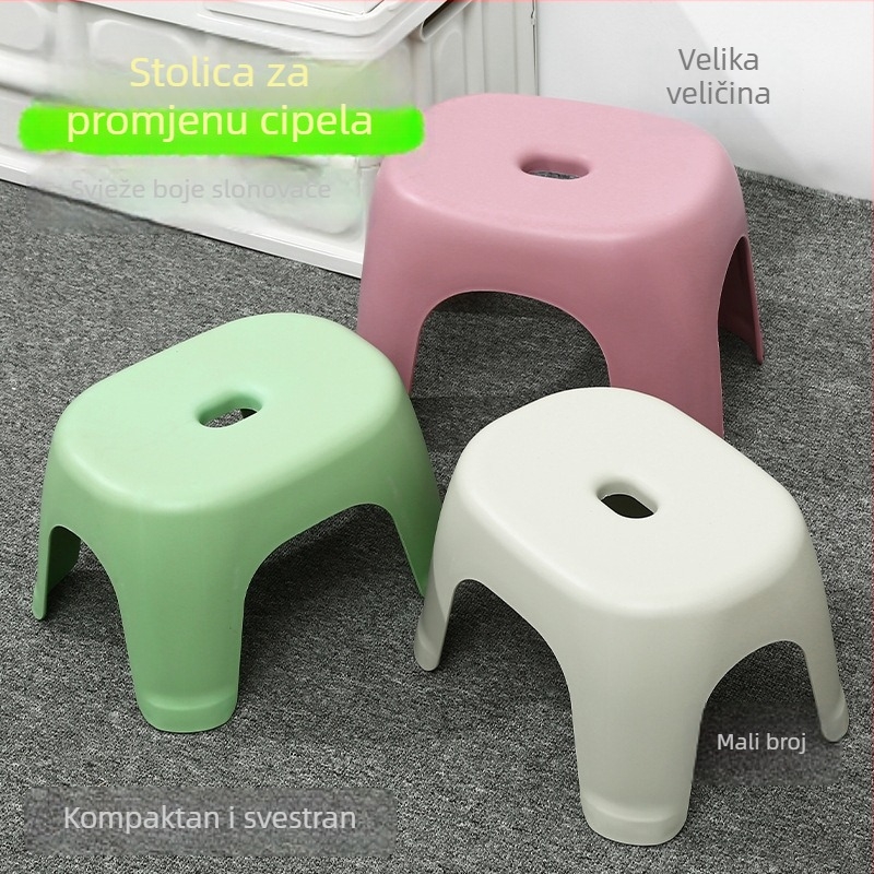 Plastična mala stoličica za kupaonicu: protuklizna, debela konstrukcija, izdržljiva, kompaktna stolica za mijenjanje cipela