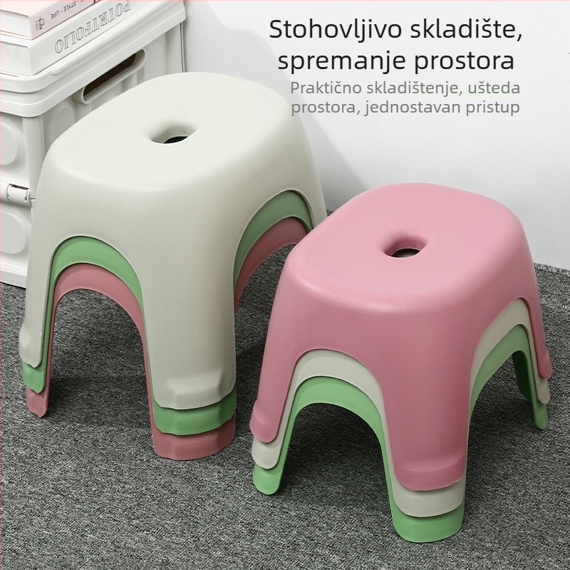 Plastična mala stoličica za kupaonicu: protuklizna, debela konstrukcija, izdržljiva, kompaktna stolica za mijenjanje cipela