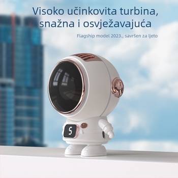 Ventilator oko vrata – mini ventilator s prilagođenim logom i crtić dizajnom, USB punjenje, 5V 4.5W, 5 brzina, ugrađena baterija 800–1000 mAh