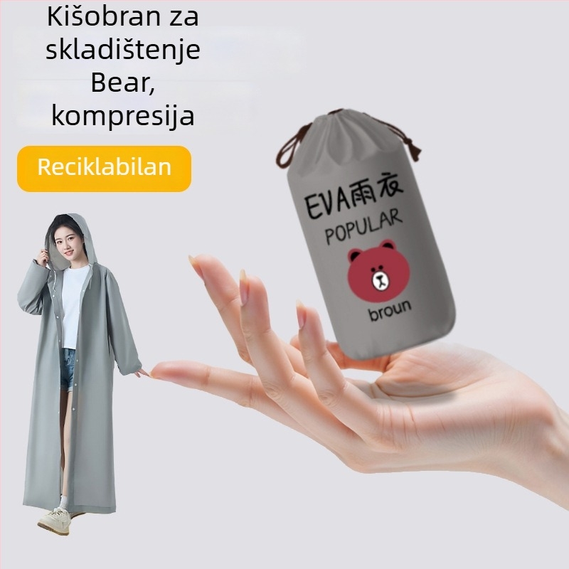 Pončo za kišu za planinarenje — višekratno upotrebljivo debelo kišno odijelo, puna zaštita tijela, prijenosno vanjsko odijelo