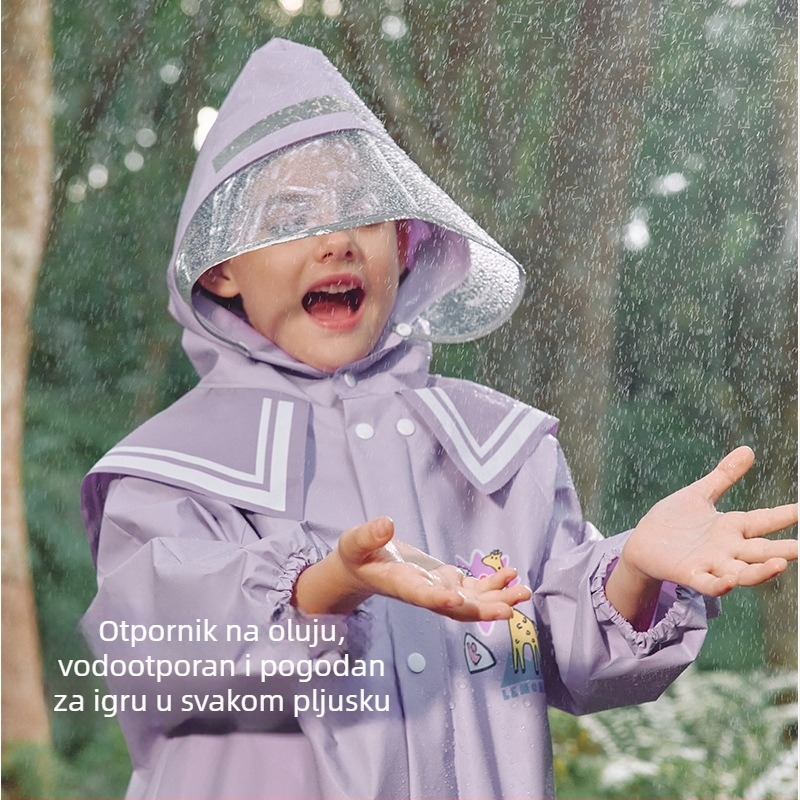Dječji EVA kišni pončo za planinarenje - vodootporan, za 1 osobu, moguć ispis logotipa, prilagodljiv