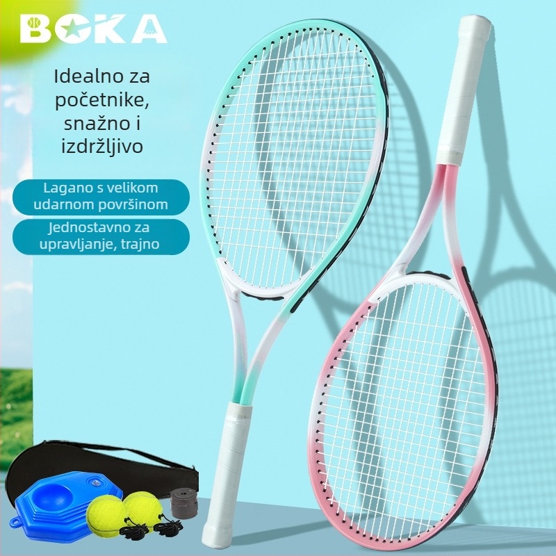 Set za treniranje tenisa s aluminijskom reketom – horizontalni udarac, G3 drška, umjerena tvrdoća, za početnike