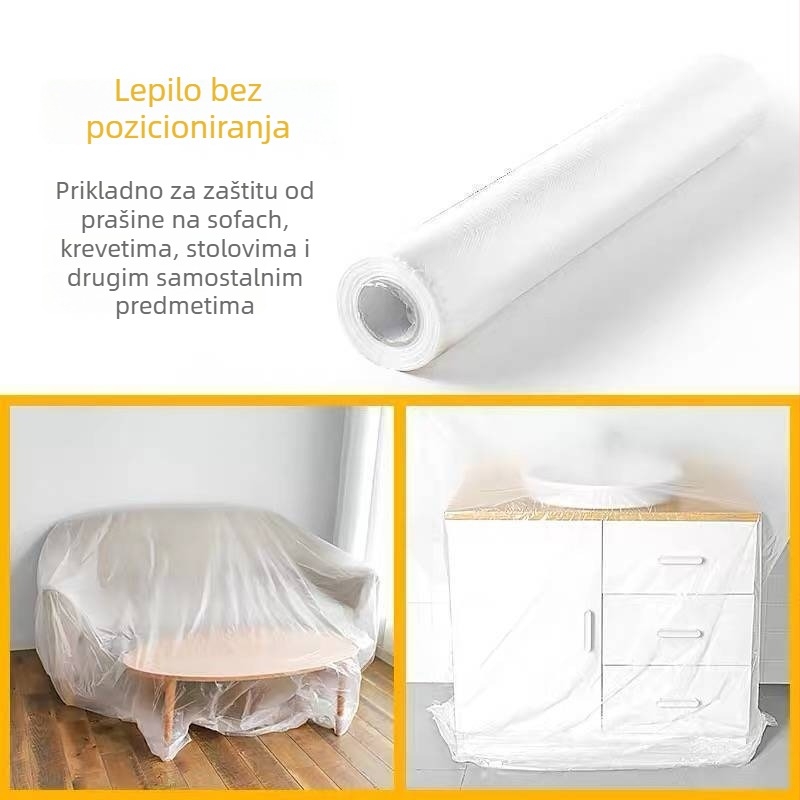 Jednokratna zaštitna navlaka za kauč, PE plastična folija, zaštita namještaja u modernom minimalističkom stilu