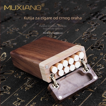 Drvena kutija za cigarete od crnog oraha i javora, otisak logotipa, prilagodba, privatna etiketa