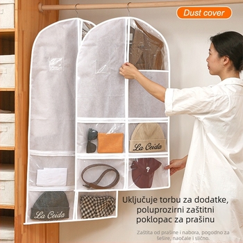 Zaštitna torba za odjeću od netkanog materijala, vodootporna, prozirna viseća vrećica za skladištenje odjeće