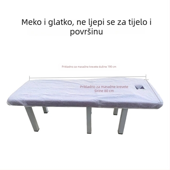 Jednokratno platno za masažni stol s otvorom za lice, prozračna netkasta tkanina, otporna na ulja i prljavštinu, zgusnuta