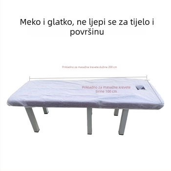 Jednokratno platno za masažni stol s otvorom za lice, prozračna netkasta tkanina, otporna na ulja i prljavštinu, zgusnuta