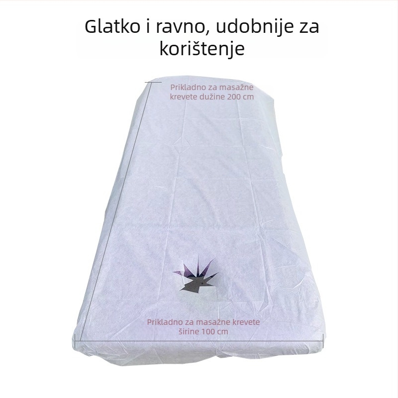 Jednokratno platno za masažni stol s otvorom za lice, prozračna netkasta tkanina, otporna na ulja i prljavštinu, zgusnuta