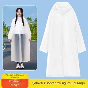 TPU kišobran pončo za odrasle, dugi jednodelni dizajn, višekratna uporaba, za planinarenje, debljina tkanine 0.18 mm