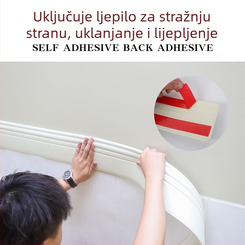 Samoljepljivi 3D kutni dekorativni profil za zid, materijal guma, šifra proizvoda TbQrXFDC, stil Drugo