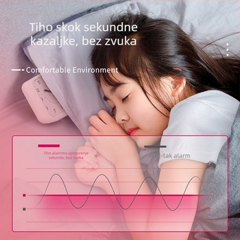 Deli 8851 alarmni sat s LCD zaslonom i analognim pokazateljem — 24-satno vrijeme, napajanje baterijom, Seagull mehanizam, debljina 10 mm