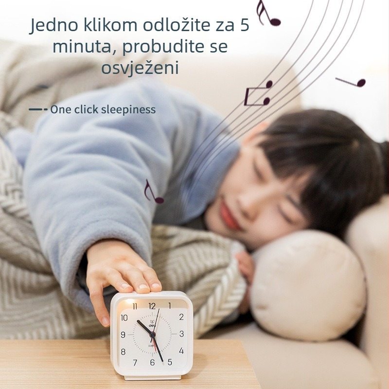 Deli 8851 alarmni sat s LCD zaslonom i analognim pokazateljem — 24-satno vrijeme, napajanje baterijom, Seagull mehanizam, debljina 10 mm